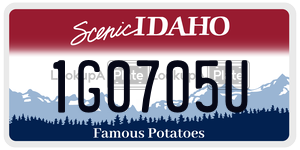 1G0705U  license plate in ID