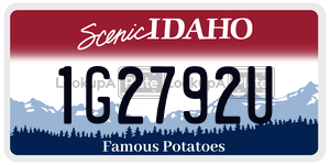 1G2792U  license plate in ID