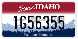 1G56355 license plate in Idaho