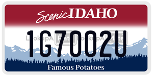 1G7002U  license plate in ID