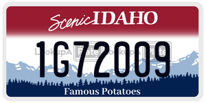 1G72009  license plate in ID