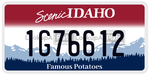 1G76612  license plate in ID