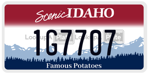 1G7707  license plate in ID