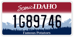 1G89746  license plate in ID