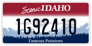 1G92410  license plate in ID