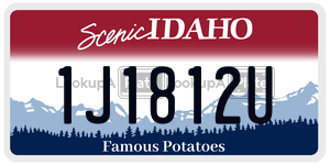 1J1812U  license plate in ID