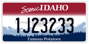 1J23233  license plate in ID