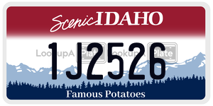 1J2526  license plate in ID