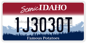 1J3030T  license plate in ID