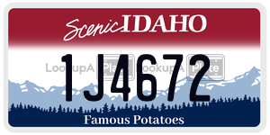 1J4672  license plate in ID