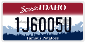 1J6005U  license plate in ID