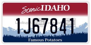 1J67841  license plate in ID