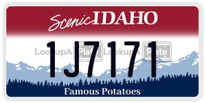 1J7171  license plate in ID