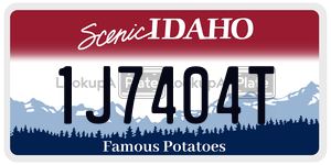 1J7404T  license plate in ID