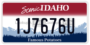 1J7676U  license plate in ID