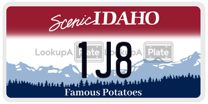 1J8  license plate in ID