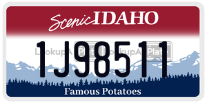 1J98511  license plate in ID