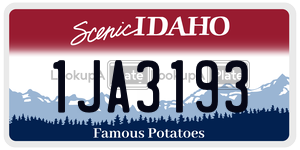 1JA3193  license plate in ID
