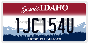 1JC154U  license plate in ID