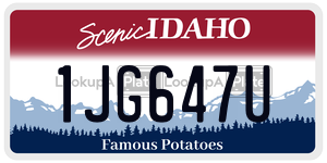 1JG647U  license plate in ID