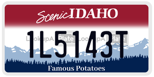 1L5143T  license plate in ID