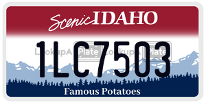 1LC7503  license plate in ID