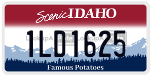 1LD1625  license plate in ID