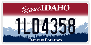 1LD4358  license plate in ID