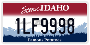 1LF9998  license plate in ID