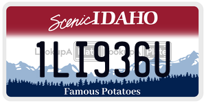 1LI936U license plate in Idaho