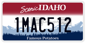 1MAC512  license plate in ID