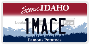 1MACE  license plate in ID
