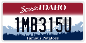 1MB315U  license plate in ID