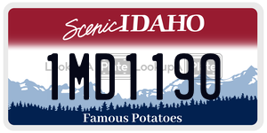 1MD1190  license plate in ID