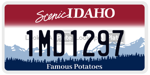 1MD1297  license plate in ID