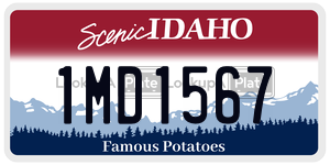 1MD1567  license plate in ID