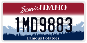 1MD9883  license plate in ID