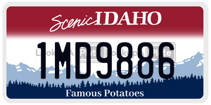 1MD9886  license plate in ID