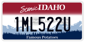 1ML522U  license plate in ID