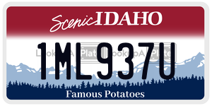 1ML937U  license plate in ID