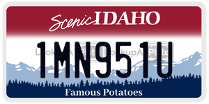 1MN951U  license plate in ID