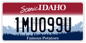 1MU099U  license plate in ID