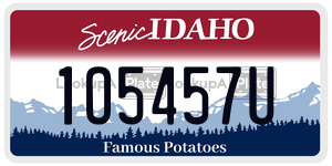1O5457U  license plate in ID