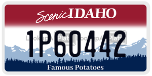 1P60442  license plate in ID