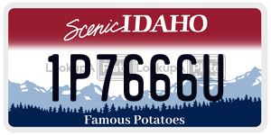 1P7666U  license plate in ID