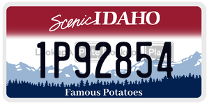 1P92854  license plate in ID