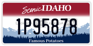1P95878  license plate in ID