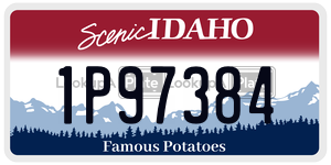1P97384  license plate in ID