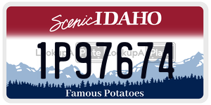 1P97674  license plate in ID