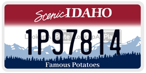 1P97814  license plate in ID